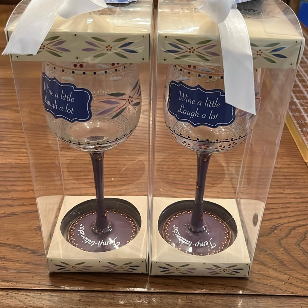 Temptations by Tara‎ presentable ovenware 16 oz wine glasses, NWT